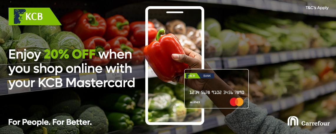 Enjoy 20% OFF when shopping online with your KCB MASTERCARD